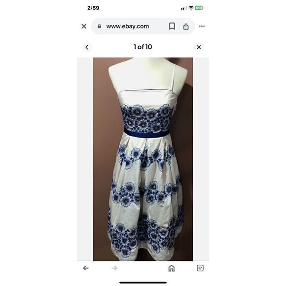 Anthropologie Moulinette Soeurs Forget Me Not Floral Strapless Dress Size 2 - Picture 2 of 9